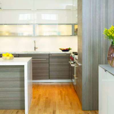 Small Kitchen Room Design with Open Custom Cabinetry Manufacturer